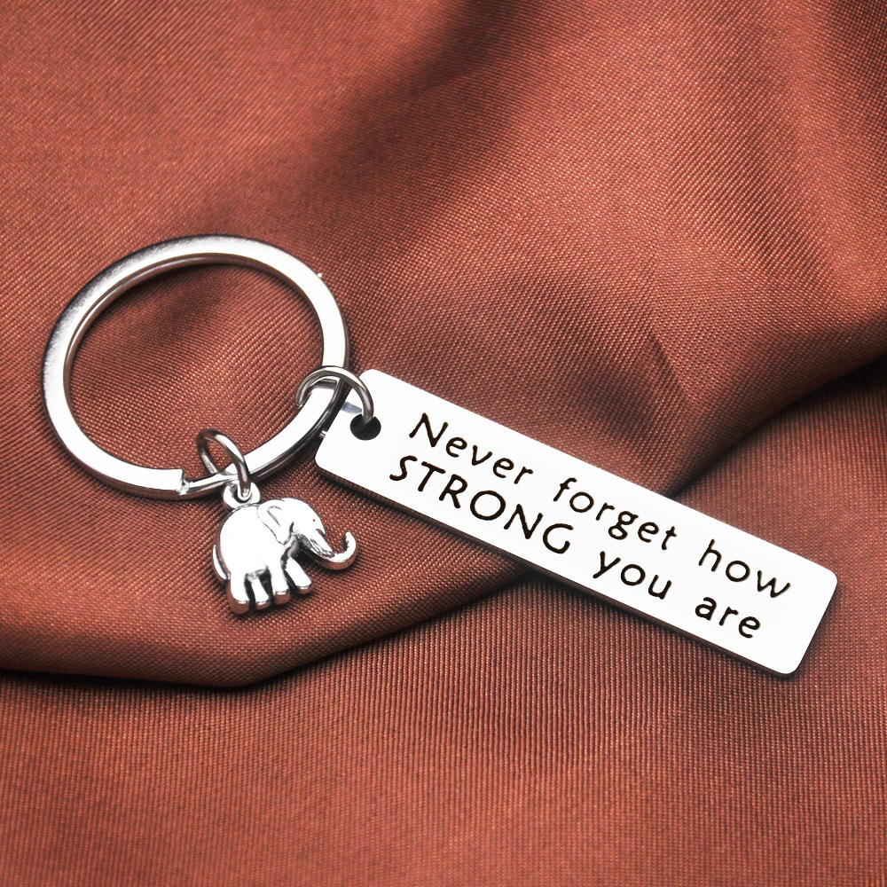 13g Weight Keychain Classification Daily Occasion 201 Stainless Steel Material Letter, Elephant Pattern Unisex Gender Simple Style Style Simple Style Letter Elephant 201 Stainless Steel Unisex Keychain 3
