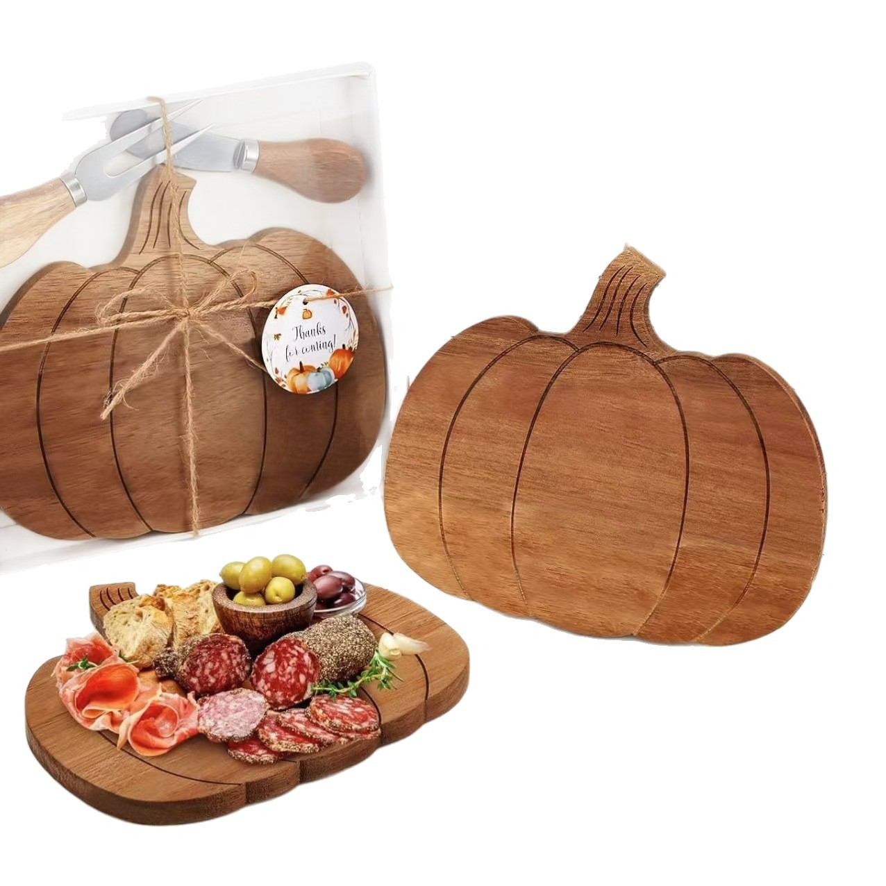 クロスボーダー木製カボチャトレイ新しい感謝祭パーティー装飾クリエイティブな形のチーズトレイハロウィンディナープレート