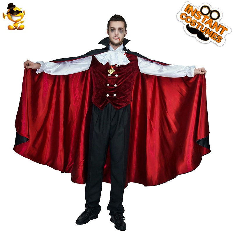 Halloween vampiro ropa de los hombres terror vampiro papel juego Halloween traje fiesta Carnaval