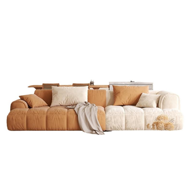 Sofá de llave de piano, tela de tecnología, apartamento pequeño, sala de estar, estilo crema simple y moderno, sofá de tela de combinación de esquina de concubina real