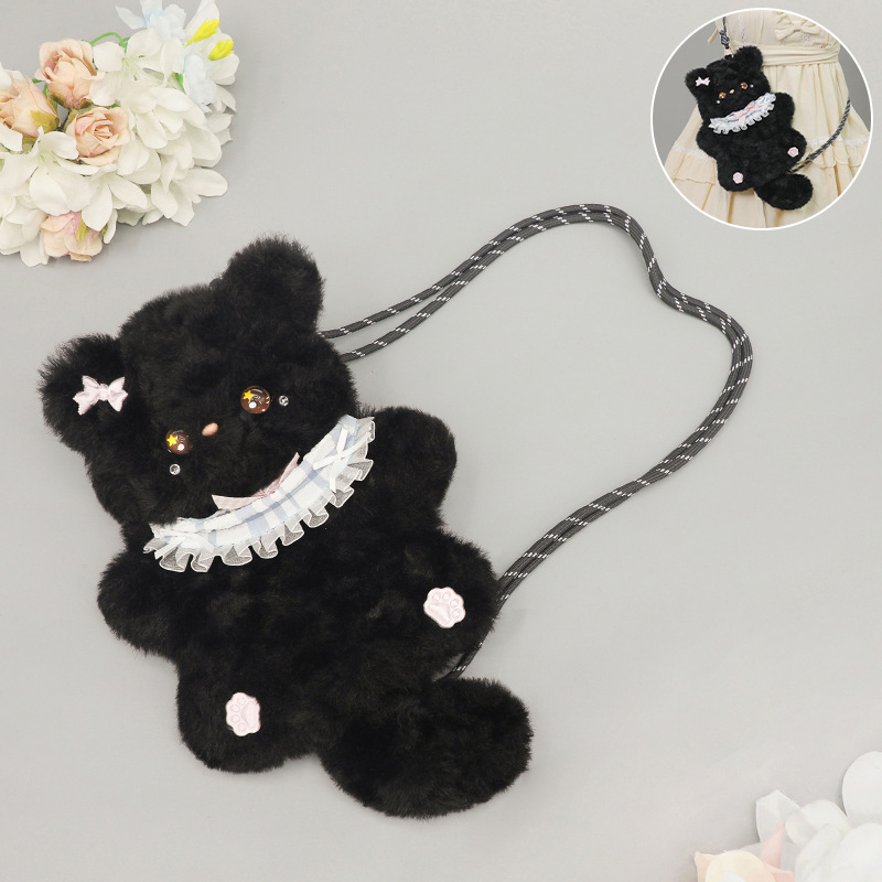 二次元ガールハートバッグぬいぐるみ猫かわいいクロスボディバッグコミコンy2k日本ロリータ人形バッグ|undefined