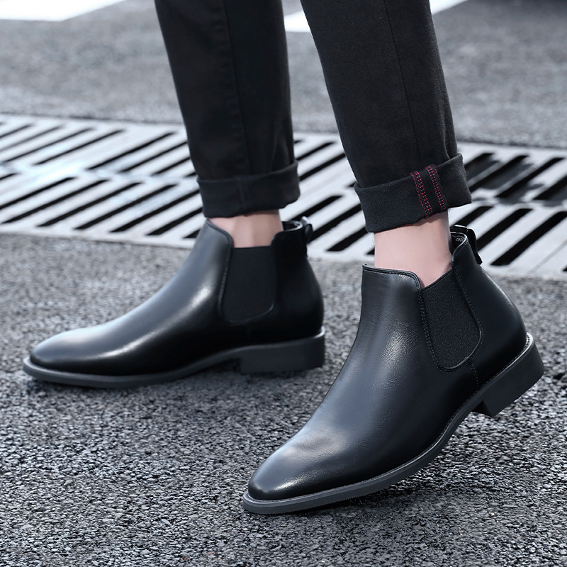 Botas vintage Botas puntiagudas para hombre Botas de piel talla grande_voghion.com