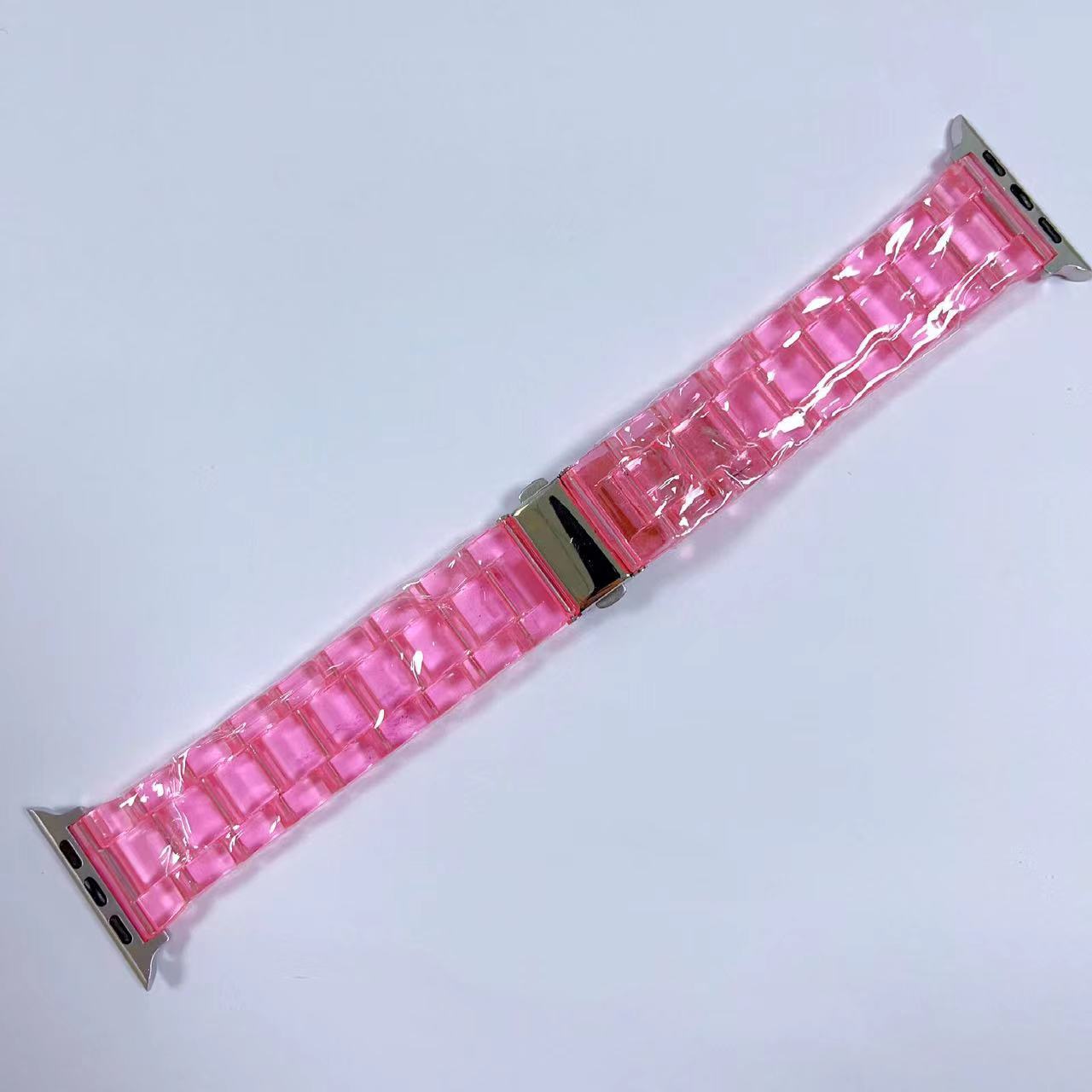 Aplicable a Huawei Samsung tres correa de reloj de plástico arco iris sólido correa de reloj de plástico Apple iwatch