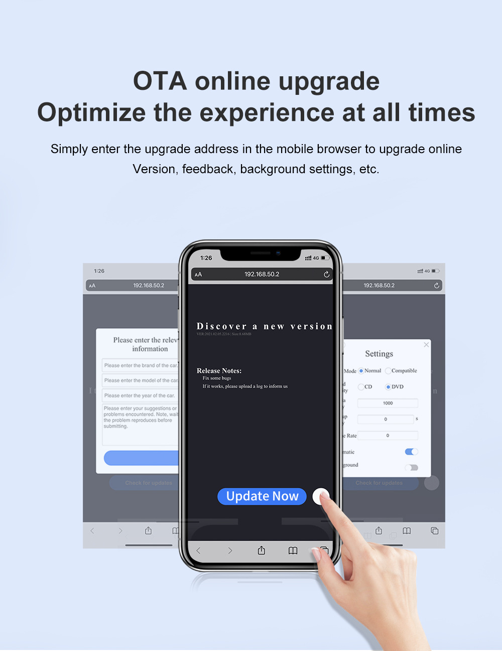 Original Car Wired-To-Wireless Carplay/Android Auto In-Car Connectivity Smart Box Two-In-One Adapter