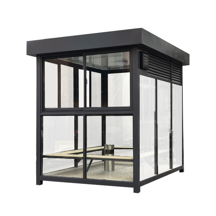 Cabina de fumar al aire libre centro comercial interior área de descanso para fumadores móvil estructura de acero cabina de vidrio estacionamiento cabina de peaje