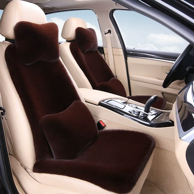 Seat Cushion, Backrest, Headrest, Lumbar Pillow: Seat cushion, seat cover - coffee-brown-single-seat-cushion-backrest-neck-pillow-and-lumbar-support-pillow-set-thick-plush