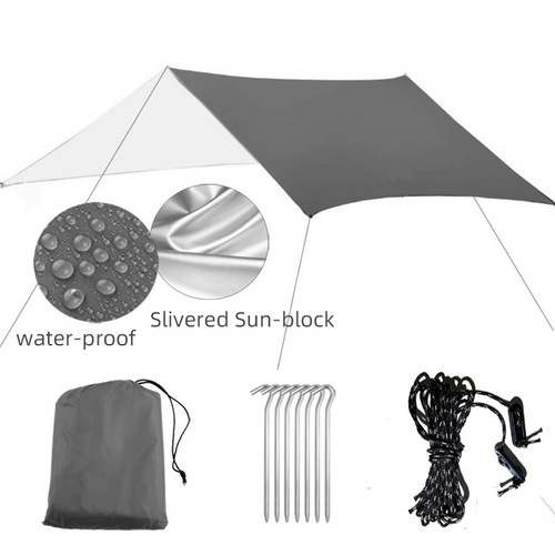 Waterproof Camouflage Outdoor Large Sunshade Tent Beach Camping Tent Waterproof Groundcloth Anti-moisture Mat Triangular Sunshade
