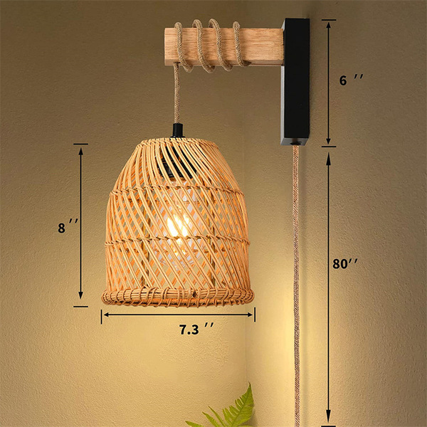 Retro Japanese sconce for bed for living room