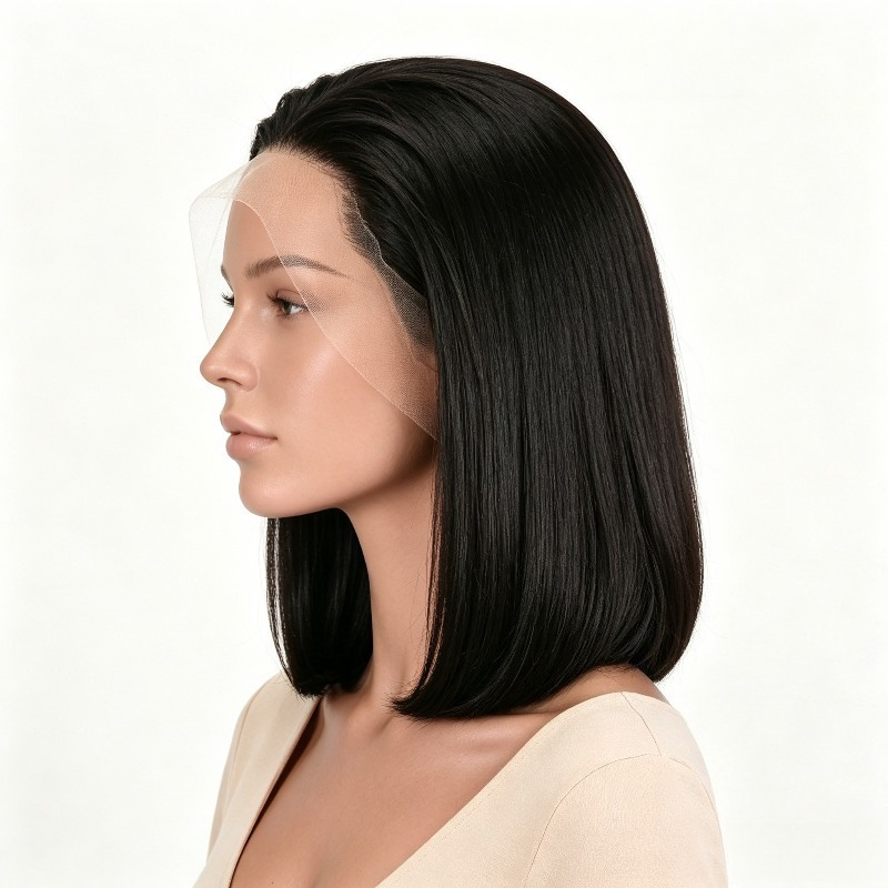 12A 100% Real Human Hair Bob Wig, Smooth Short Straight Hair, Fashionable Full Wig for Women 12A 100% Real Human Hair Bob Wig, Smooth Short Straight Hair, Fashionable Full Wig for Women
