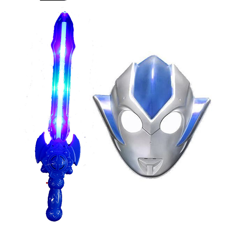 Greecho Otte máscara para niños capa de espada luminosa juegos de rol accesorios juguetes para niños y niñas