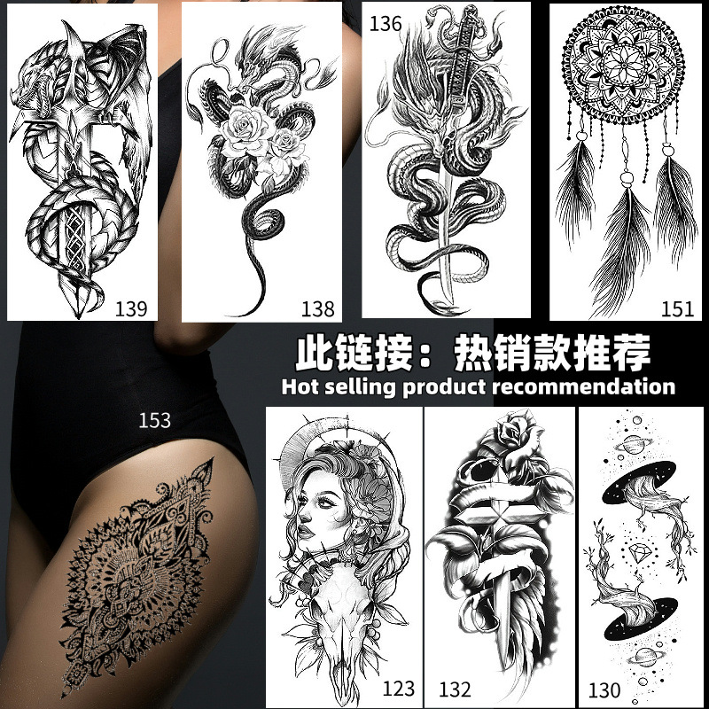 Pegatinas de tatuaje dibujos animados flor brazo pegatinas medio brazo completo oso ciervo divertido transfronterizo color creativo tatuaje pegatinas al por mayor
