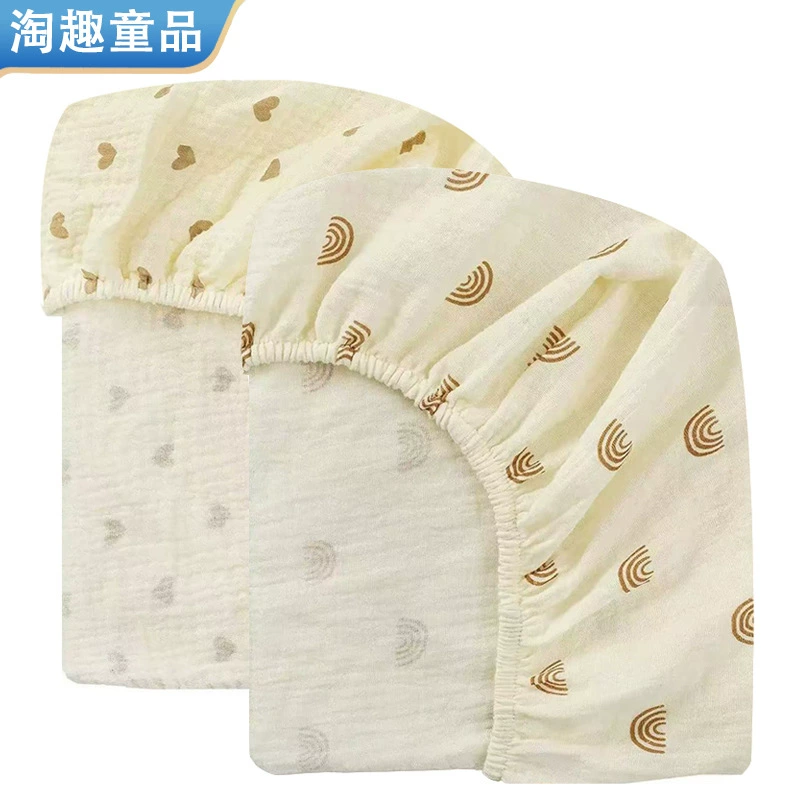 Детские простыни из чистого хлопка типа А, покрывало для кровати, детские двухслойные марлевые простыни с мультяшным принтом, весенне-осенние простыни на подкладке