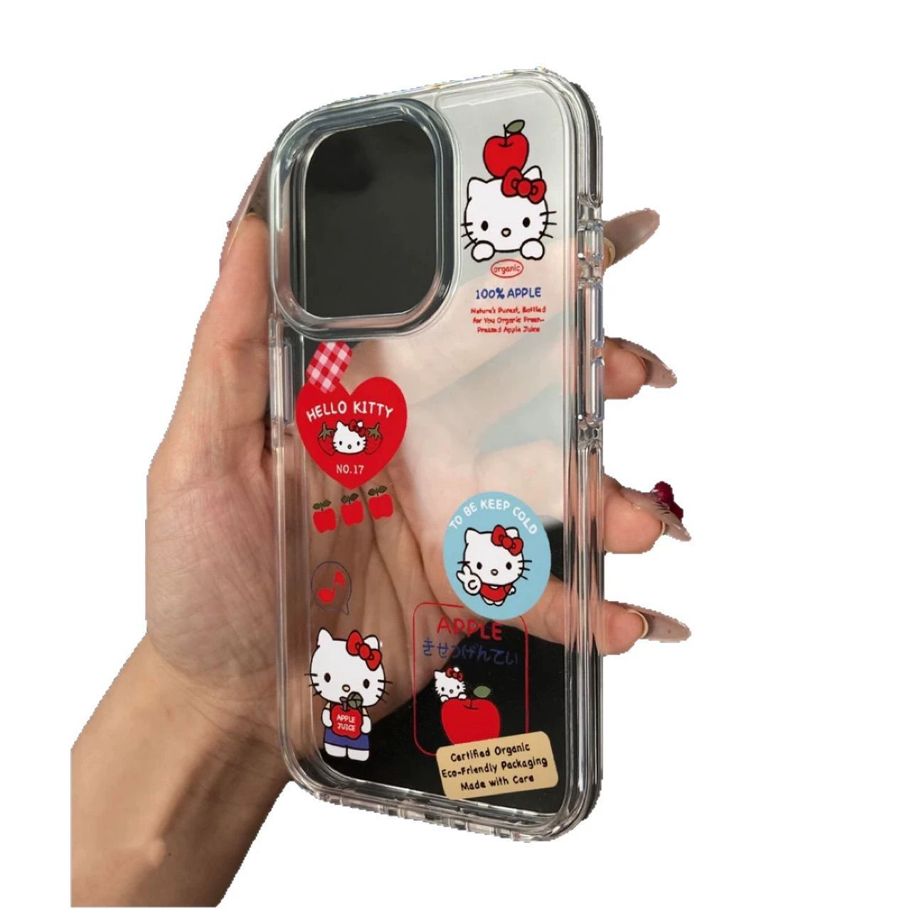 Чехол для телефона (Apple) iPhone 12–16 серии, прозрачный с Hello Kitty, защитный ТПУ
