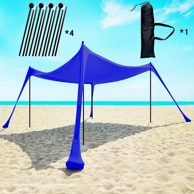 Camping, Seaside Sunshade Outdoor Tent, Avtomobil yan çətirləri - new-royal-blue-4-iron-200160150cm