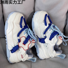 小黑鞋面包鞋秋新款网红厚底百搭休闲男鞋小众设计运动鞋男款