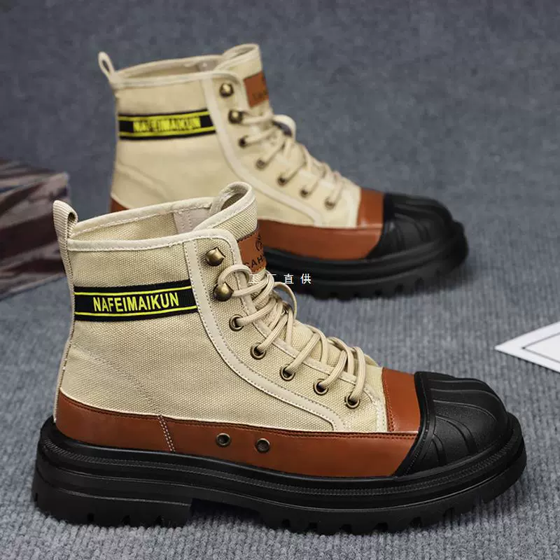 Martens, cloth high sneakers outside climbing, shoes for camping, autumn