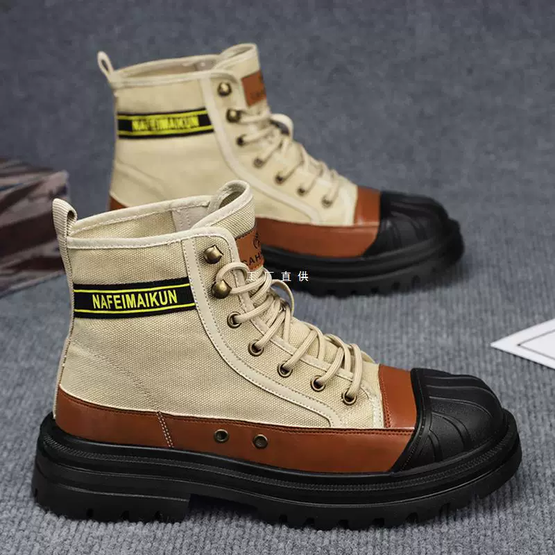 Martens, cloth high sneakers outside climbing, shoes for camping, autumn