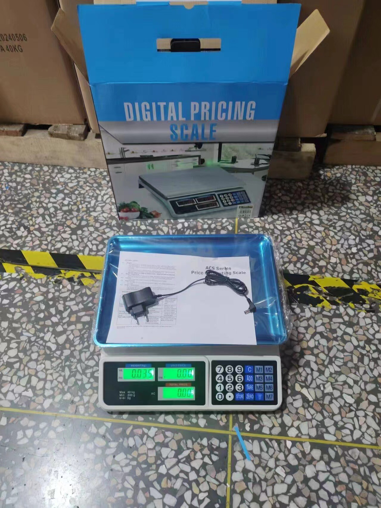 Venta caliente transfronteriza Báscula electrónica de precios de 30kg Báscula electrónica de 40kg Báscula de plataforma comercial Báscula de supermercado Báscula de frutas para la compra de verduras Inglés