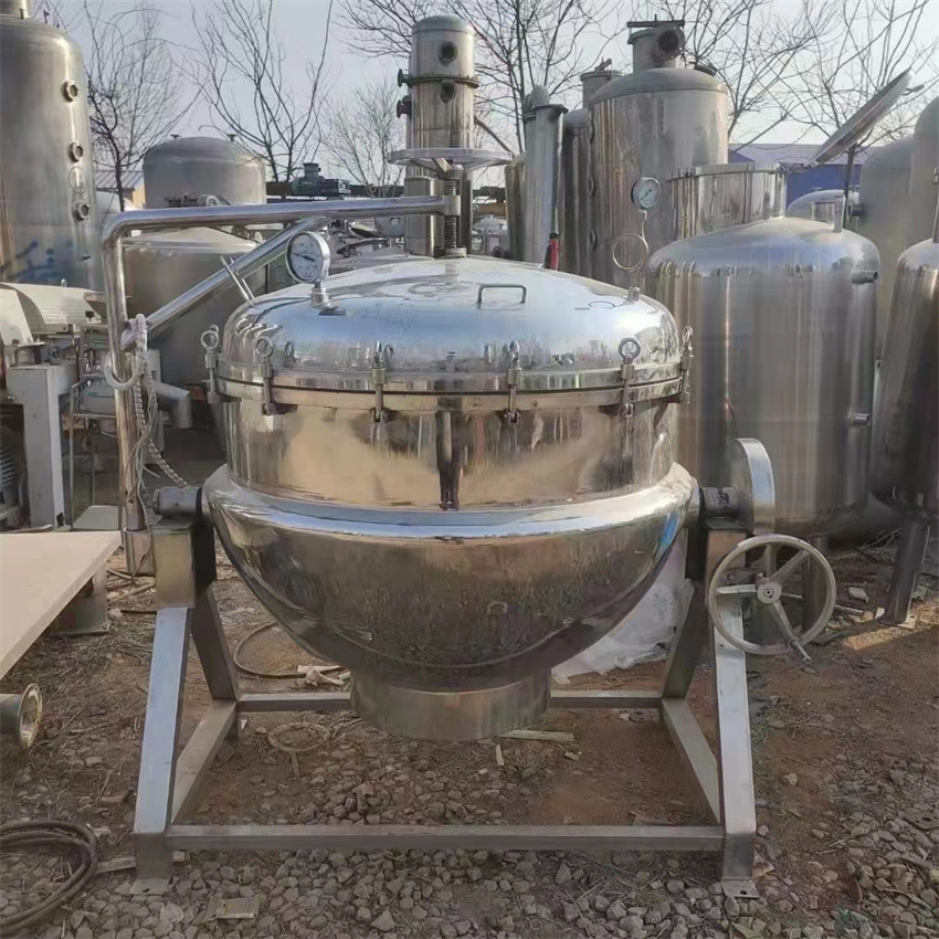 转让二手500升电加热夹层锅行星自动搅拌炒锅不锈钢可倾斜夹层锅