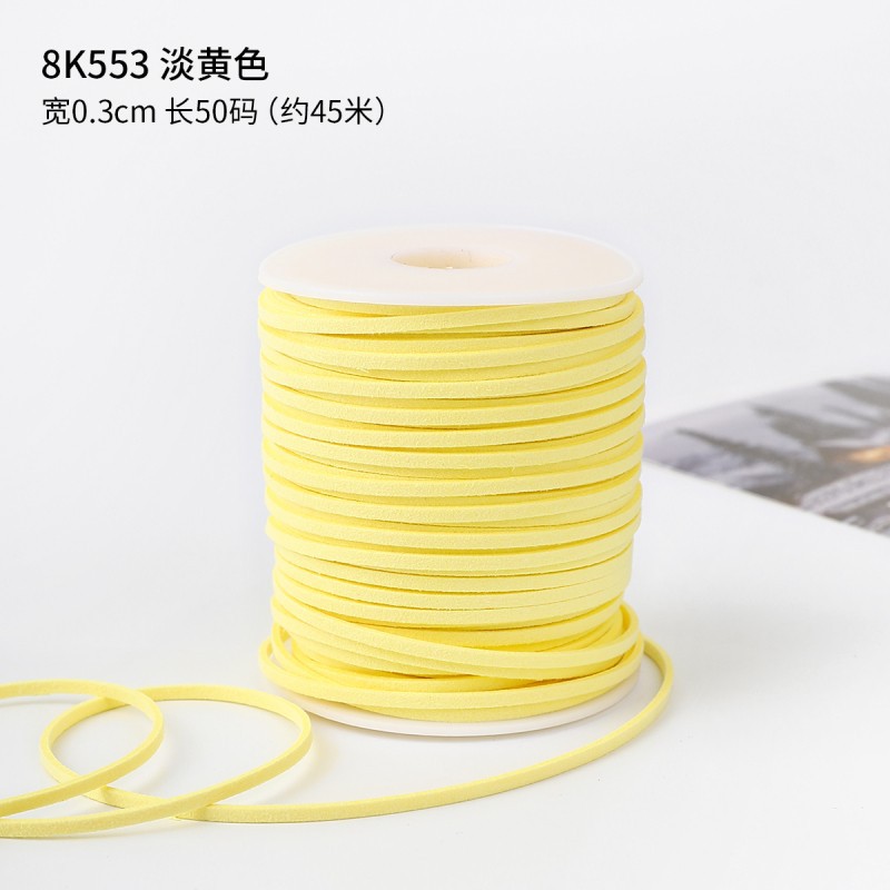 0.3cm cuerda de piel de ciervo gran rollo de cuerdas de lona de seda cinta de regalo caja de regalo embalaje de cinta de colores hecha a mano cuerda de tracción