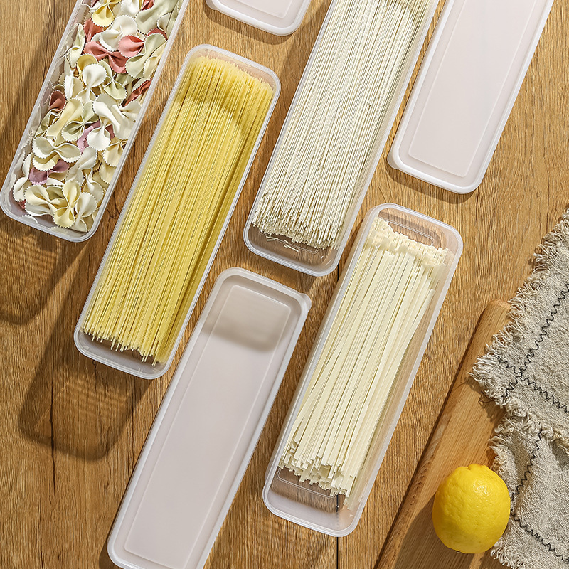 长方形面条收纳盒食品级冰箱厨房杂粮挂面塑料密封保鲜盒带盖盒子