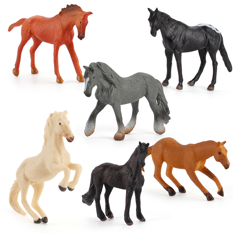 Children's simulation pasture horse breeding farm pony model handsome horse Morgan stallion solid static pony figure decorative item