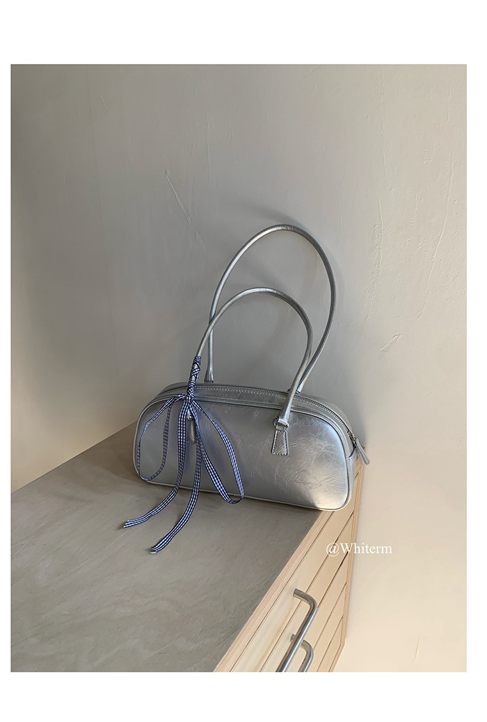 Borsa a spalla argento donna stile balletto borsa sottobraccio_voghion.com