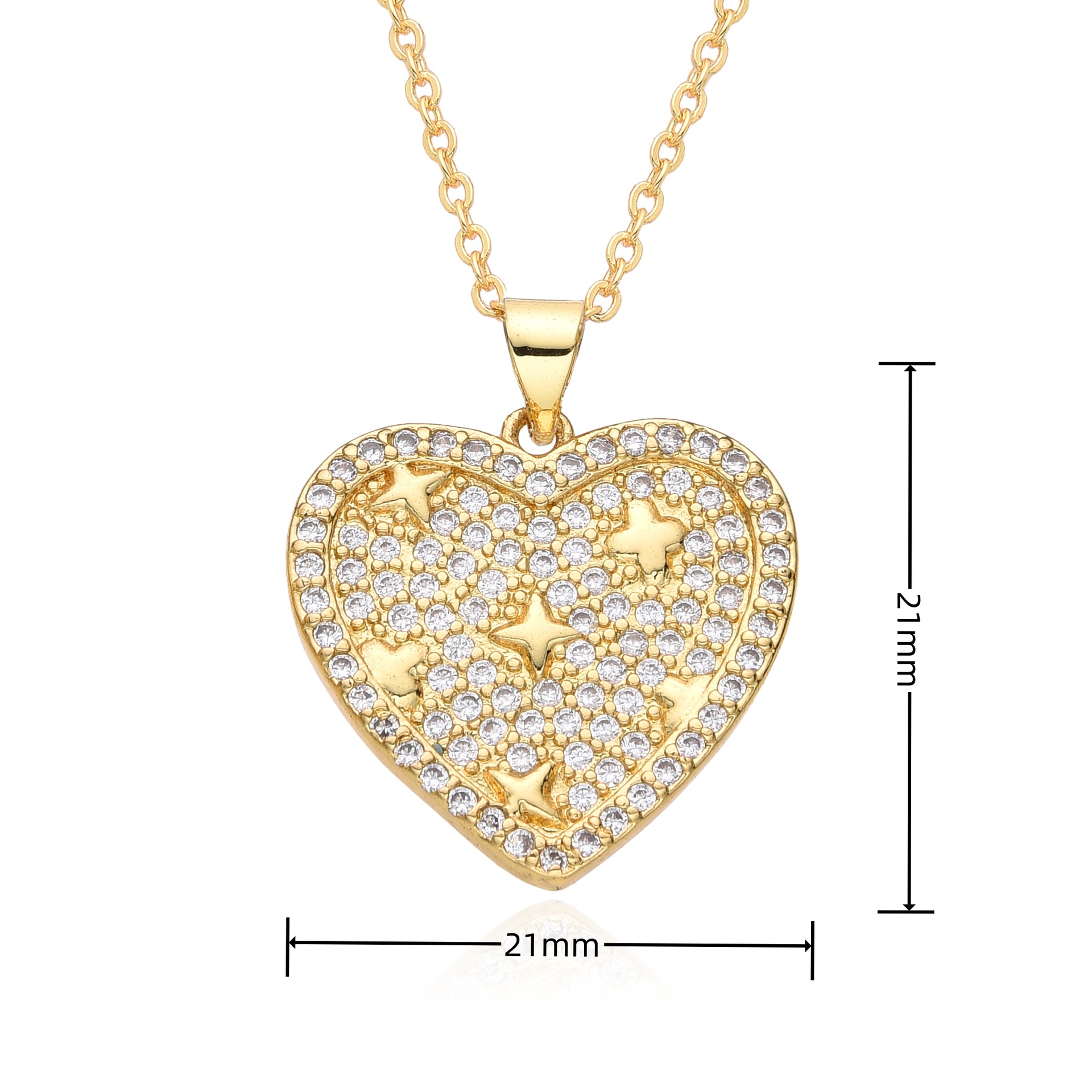 12g Weight Copper Pendant Material Zircon Inlay Material Pendant Necklace Classification Copper Chain Material 1 Piece Quantity Holiday, Daily Occasion Copper Material Heart Shape Pattern Women's Gender Inlay Design Casual, Simple Style Style Copper Inlay Heart Shape Zircon Pendant Necklace 11