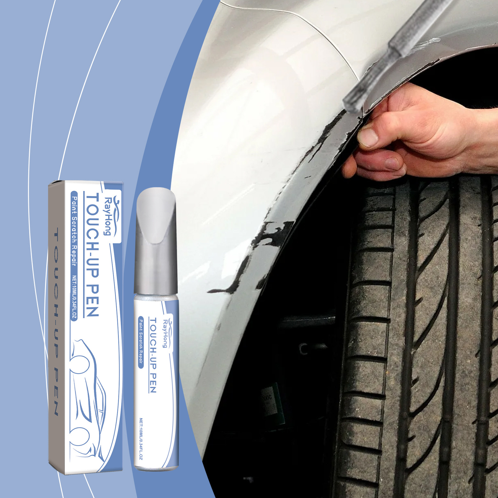 Rayhong Car Fine Scratch Care Pen Anti-Rust and Waterproof DIY Metal Wheel Hub Covering Car Paint Care Pen