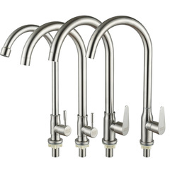 Manufacturer wholesale 304 stainless steel vegetable basin ball single cold kitchen faucet, wash basin sink faucet can rotate