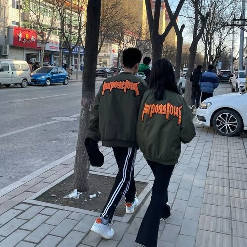Wholesale spring and autumn baseball uniforms casual new coat letter print national trend loose couple coat