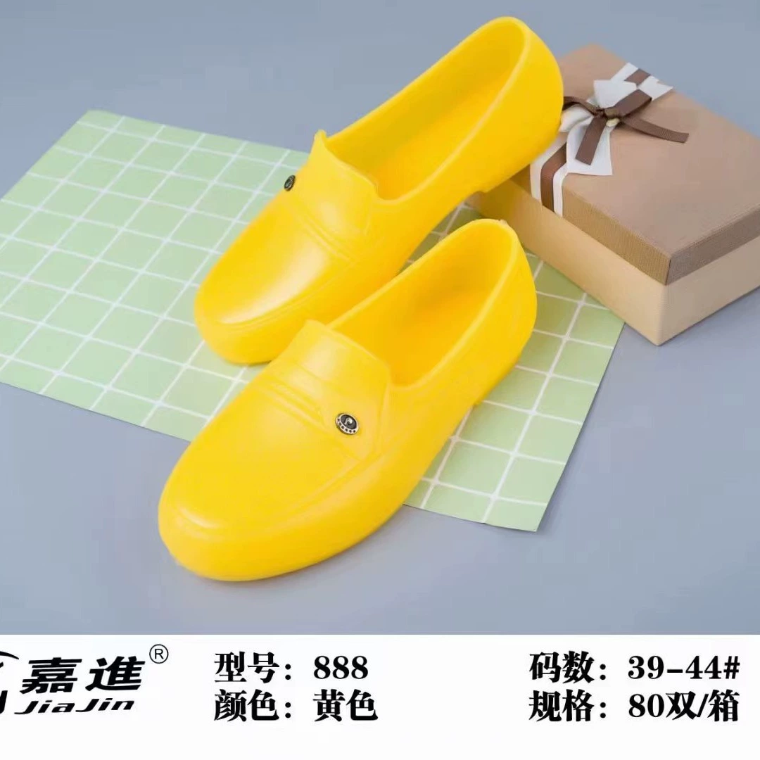 Мужская резиновая обувь резиновые сапоги непромокаемая Мужская обувь Желтая резиновая обувь Рабочая кухонная обувь для строительных площадок нескользящая обувь на плоской подошве оптом