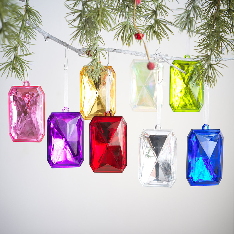新しいクリスマスツリーペンダントカラフルな光沢のあるアクリルフェイクジェムストーンペンダントクリスマスとバレンタインデーの装飾クロスボーダー|undefined