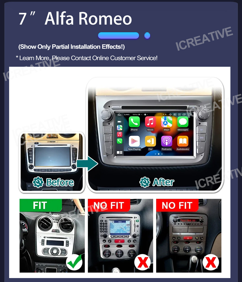 Suitable for 7inch Alfa Romeo Android Car Smart Gps Bluetooth Wireless Central Navigation All-In-One Machine