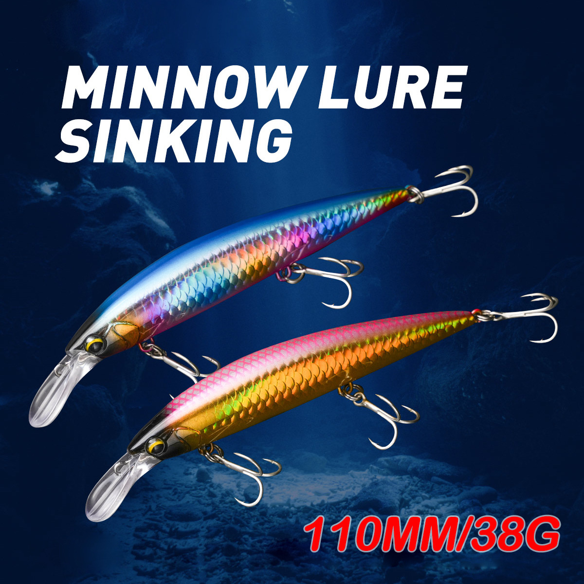 Pesca en el mar Big Minor 11cm38g barco sumergido pesca de proyección lejana láser tridimensional carretera sub-cebo sumergido en aguas profundas Minor transfronterizo