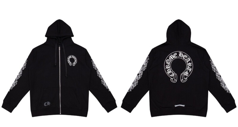 24ss年新款高品质Chrome Hearts 马蹄十字架连帽拉链卫衣工厂批发|undefined