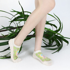 甜美清新玻璃絲水晶船襪不掉跟女夏季超薄透氣防滑隱形襪子女批發