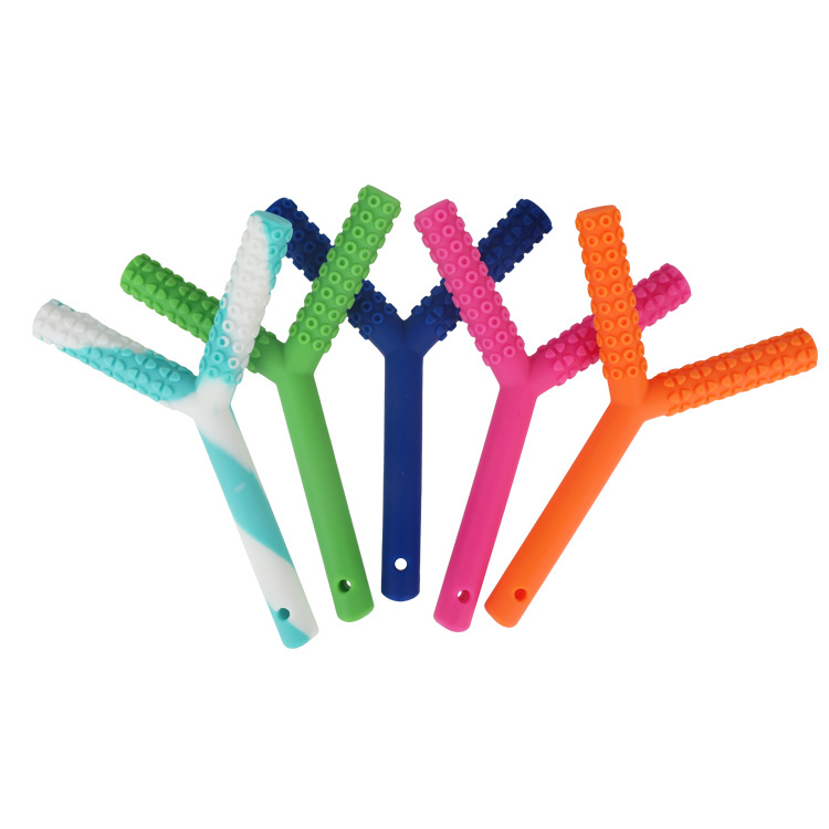 Ortodoncia en forma de Y palo de pegamento de mordida tubo dental hueco palo de molienda para niños palo de silicona pegamento dental de mano pegamento de mordida boca entrenador muscular
