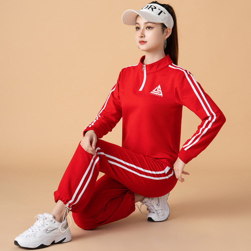 Luoshen shuffle dance square dance clothing new suit running leisure sports autumn and winter sweatshirt fitness dance clothing