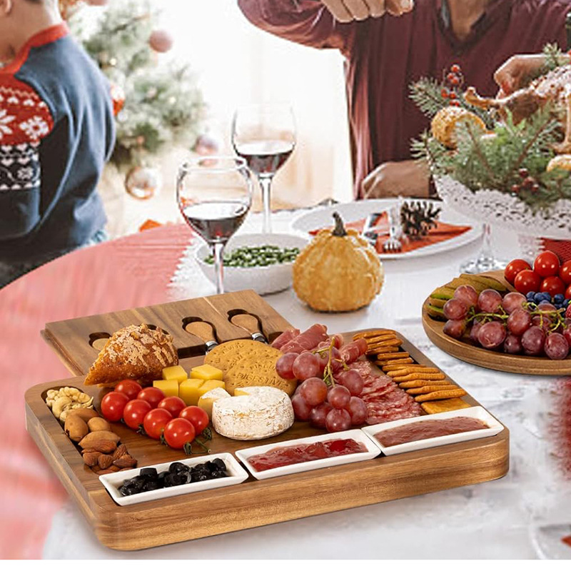 Queso de madera tabla de quesos hogar multifuncional tabla de cortar fiesta fruta postre pastelería bandeja de madera