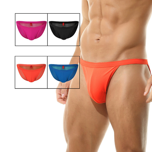 CSGS European and American new men's high-cut swimming trunks nylon carry points large bag beach leisure hot spring briefs