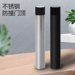 One-shaped stainless steel door stopper wooden door anti-collision cylindrical door stopper floor mounted rubber door stopper