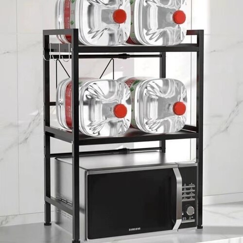 Telescopic microwave kitchen storage rack oven rack household rice cooker kitchen countertop double-layer storage rack