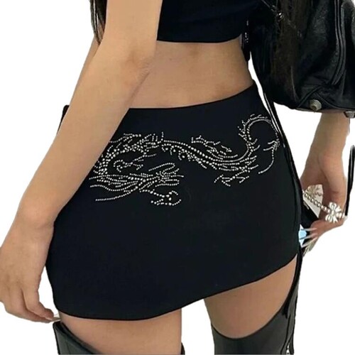 Eurasian 2025 Summer Women's Versatile High-Waisted Short Skirt Fashion Sexy Skirt