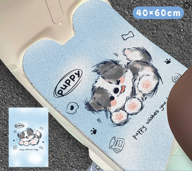 Cute cartoon silk loop electric vehicle floor mat, wear-resistant, protects from mud and sand, easy to clean, direct factory sales and delivery