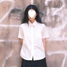 日系学院风jk白衬衫女夏基础款短袖尖领百搭校服长袖内搭白色衬衣
