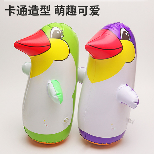 Cross-border inflatable penguin tumbler children's PVC inflatable toy colorful penguin street stall night market wholesale