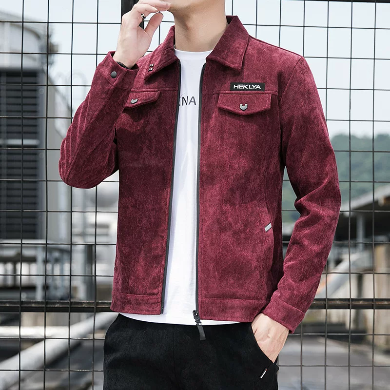 Осенний костюм, вельветовая куртка, брюки, корейский стиль, slim fit