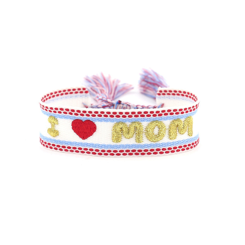 Simple Style Letter Polyester Mother'S Day Unisex Drawstring Bracelets display picture 12