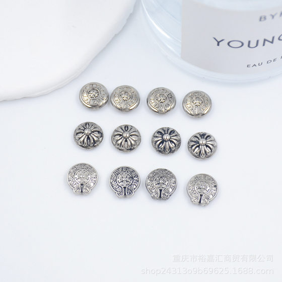 Retro Cross Rivet Buckle Cro Bumper Jeans Metal Buckle Hat Rivet Buckle Decorative Buckle DIY Accessories Buckle